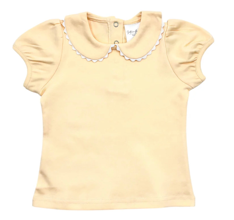 GIRLS S/S  SCALLOPED PETERPAN COLLAR SHIRT
