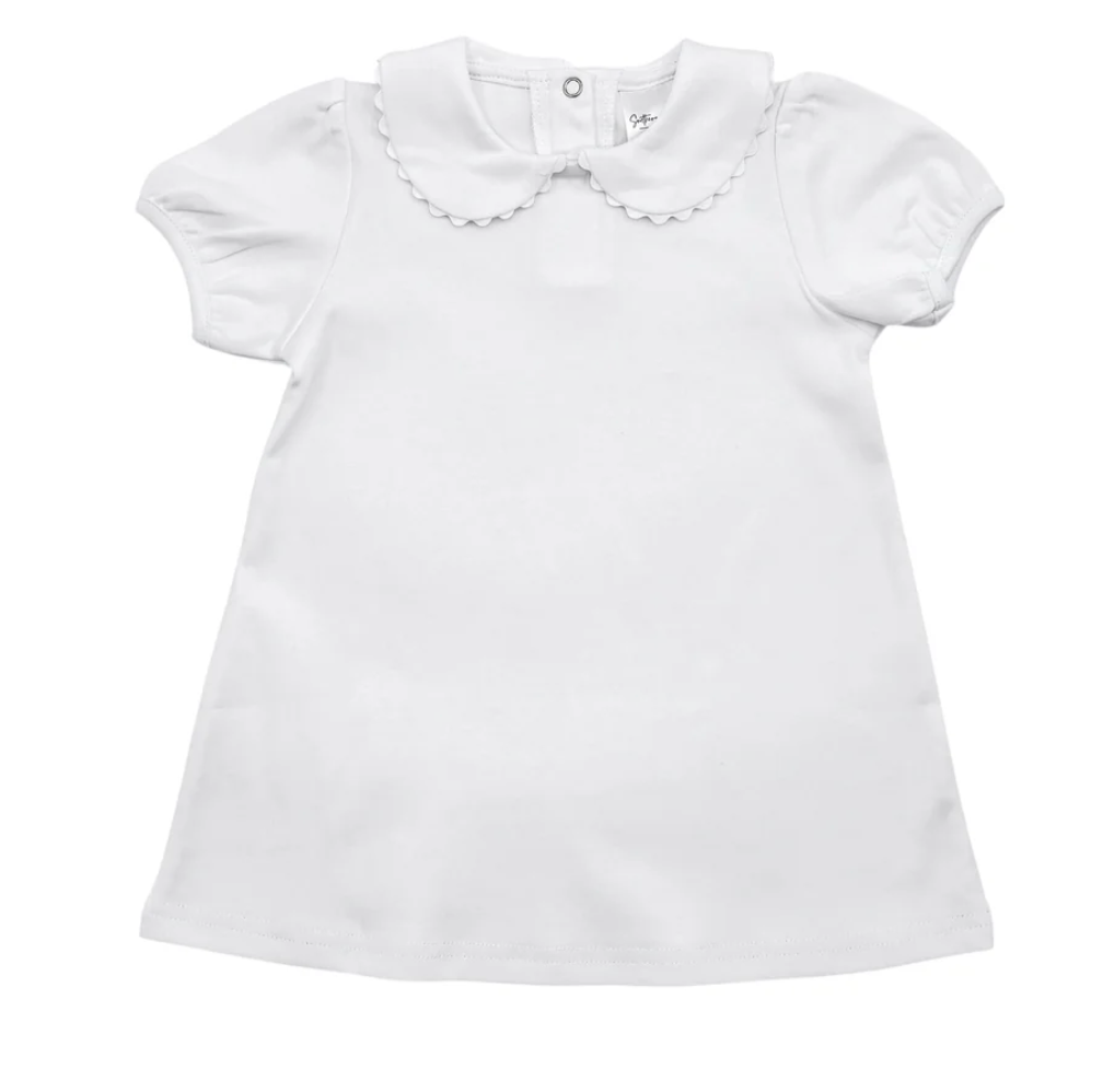 GIRLS S/S SCALLOPED COLLAR DRESS