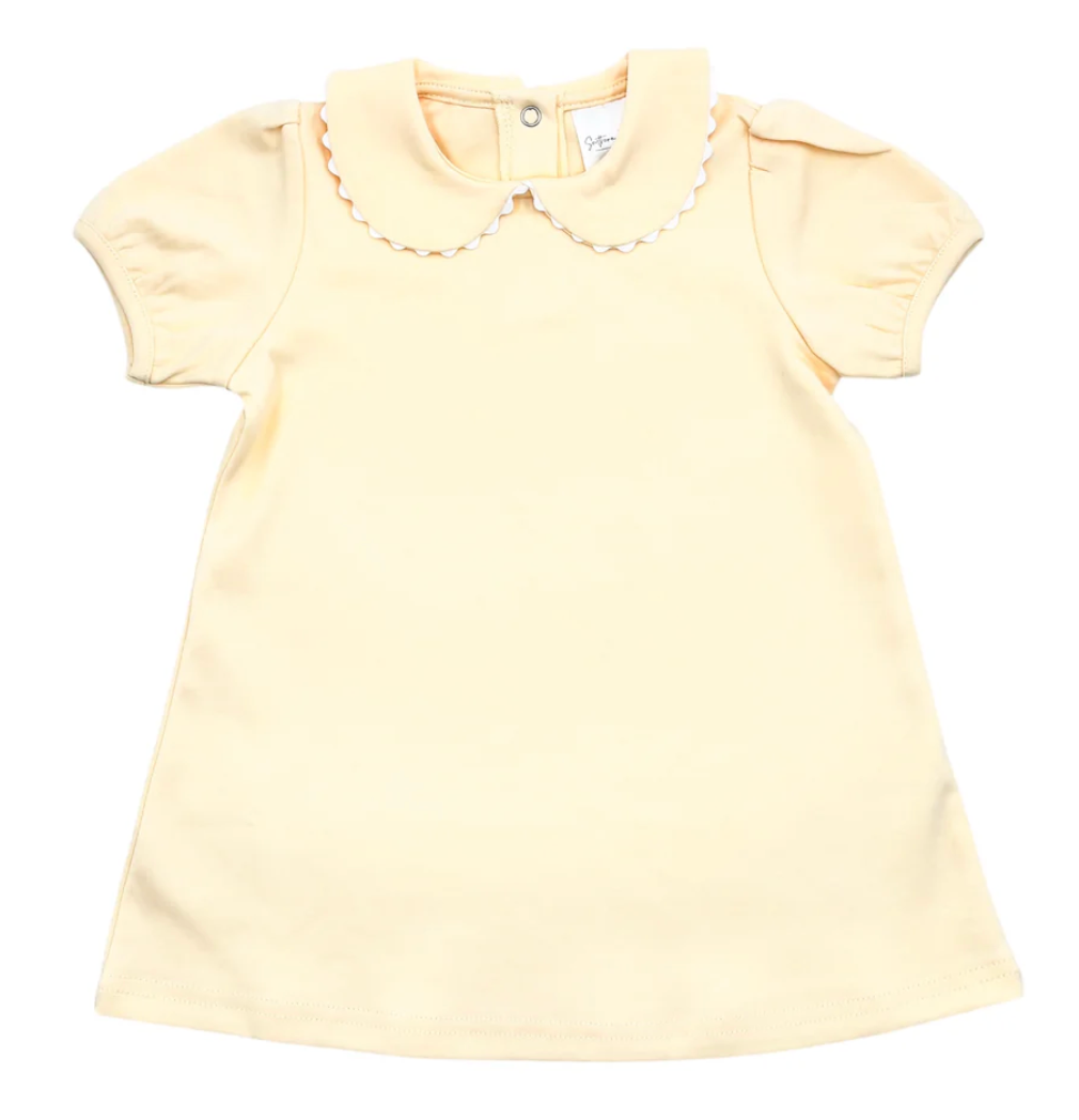 GIRLS S/S SCALLOPED COLLAR DRESS
